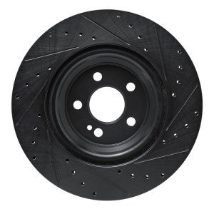Mercedes-Benz GLS580 Brake Rotor (1) - Rear Left - R1 Concepts - Drilled & Slotted - Black - `20-`26 Mercedes-Benz GLS580 Brake Rotor (1) - Rear Left - R1 Concepts - Drilled & Slotted - Black - `20-`26